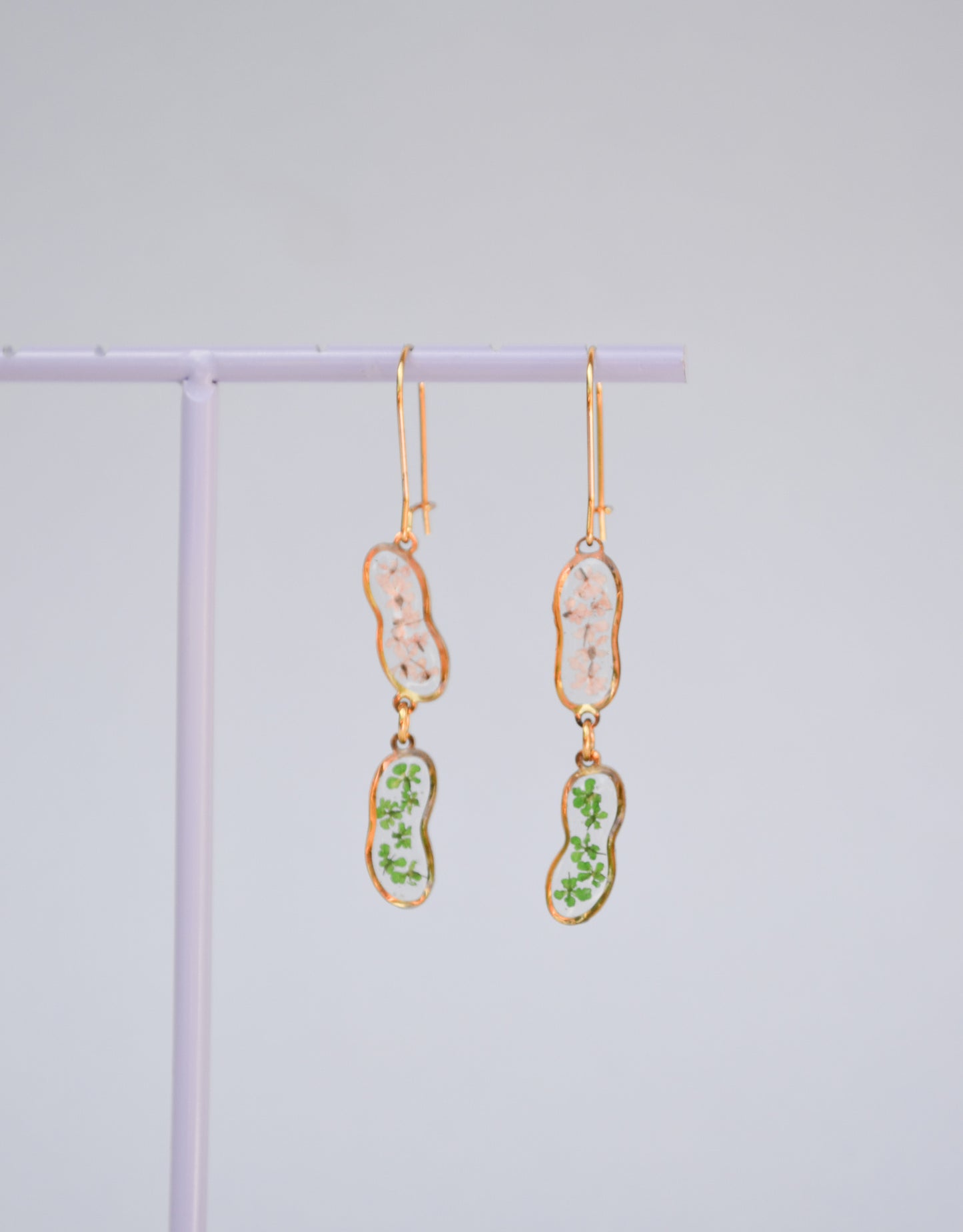 Witte Dille duo oorbellen