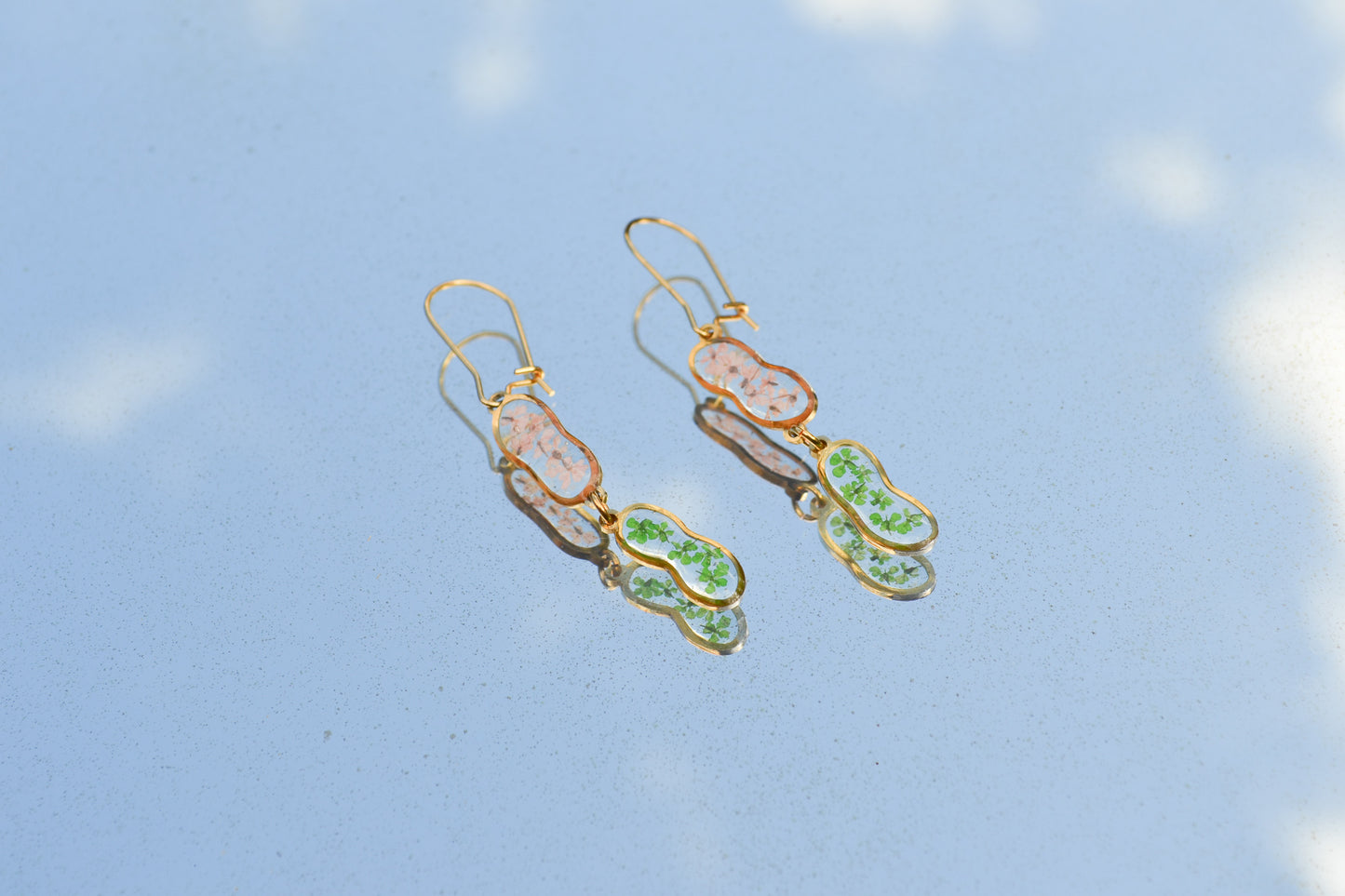 Witte Dille duo oorbellen