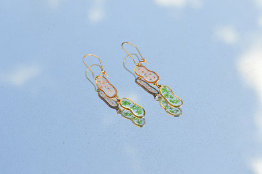 Witte Dille duo oorbellen